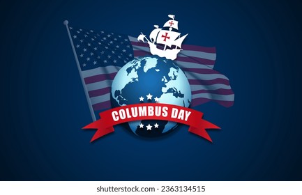 Imagen de vector de fondo del Día de Colón Feliz