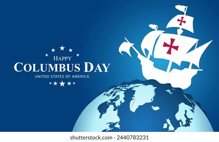 Happy Columbus Day background vector illustration