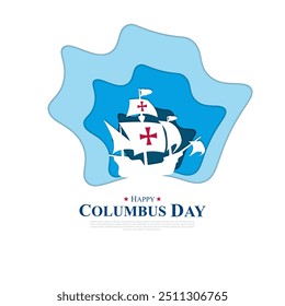 Happy Columbus Day background vector illustration