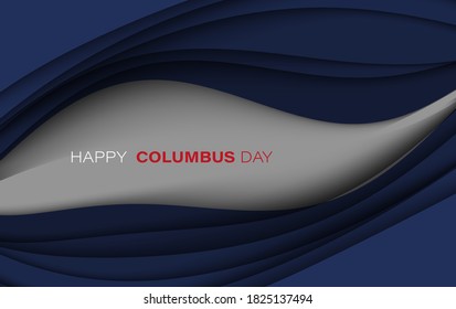 happy columbus day banner design template. vector illustration for greeting cards, paper cut poster, invitation brochure