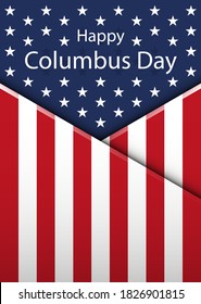 happy columbus day banner design template. vector illustration for greeting cards, paper cut poster, invitation brochure