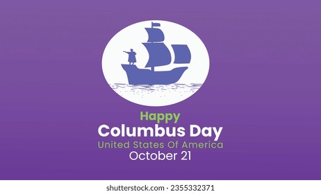 Feliz día de columbus pancartas en círculo central con boa múltiple