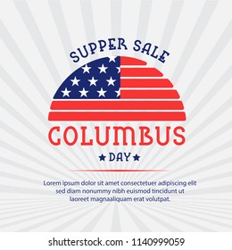 Happy Columbus Day Banner vector illustration