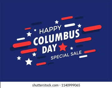 Happy Columbus Day Banner Vector Illustration