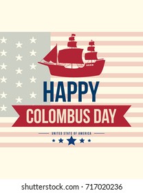 Happy Columbus Day Card Design