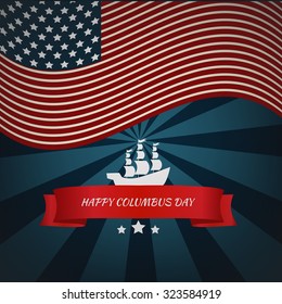 Happy Columbus Day card vector eps 10