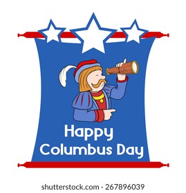 Happy Columbus Day Cartoon Graphic Vector