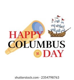 Happy Columbus Day celebration design banner