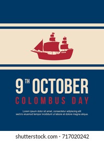 Happy Columbus Day celebration design banner