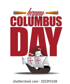 Happy Columbus Day Design. EPS 10 vector royalty free stock illustration for ad, promotion, poster, flier, blog, article, social media, marketing