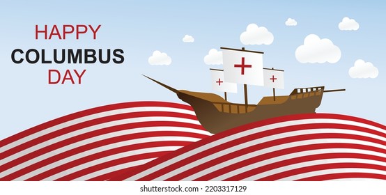 feliz Día de Colón con bandera