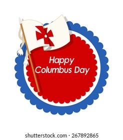 Happy Columbus Day Flag Vector Banner