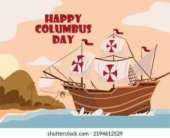 happy columbus day, greeting card design