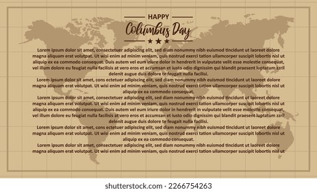 happy columbus day greeting card background banner poster with copy text space area wallpaper