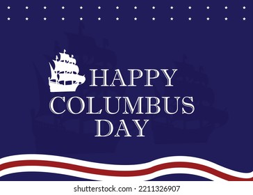 happy columbus day greetings in american flag style