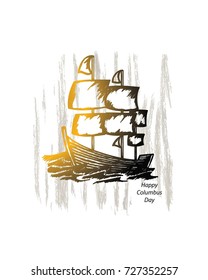 Happy columbus day hand drawn vector art