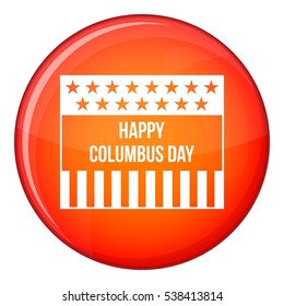 Happy Columbus day icon in red circle isolated on white background vector illustration