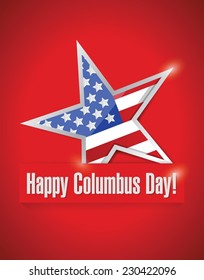 happy columbus day illustration design over a red background