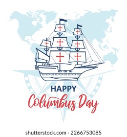 Happy columbus day instagram square social media post templates background template vector design