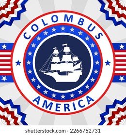 Happy columbus day journey label badge social media instagram post template background wallpaper art