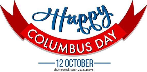 Happy Columbus day logo banner  illustration