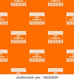 Happy Columbus day pattern repeat seamless in orange color for any design. Vector geometric illustration