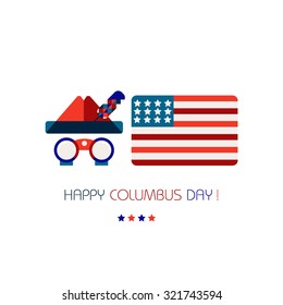 Happy Columbus Day poster. 