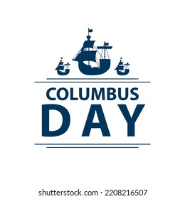 Happy Columbus day poster or greeting card on white background 