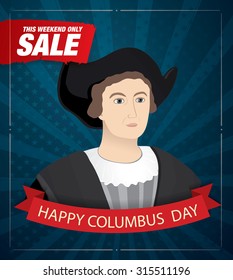 Happy Columbus Day. Sale banner