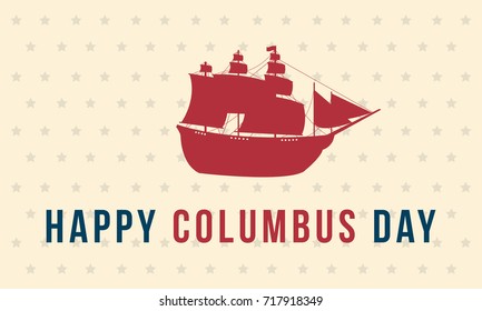 Happy Columbus Day style background vector illustration