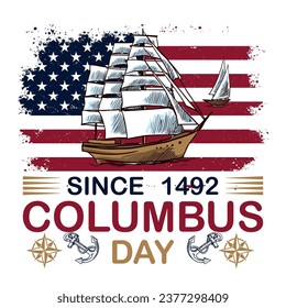 Happy columbus day t shirt design, Happy columbus day usa america design