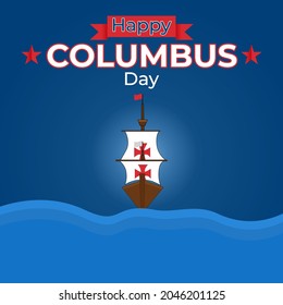 Happy Columbus Day, USA, Good for Poster, Template, Advertising, etc.