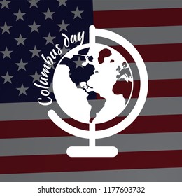 Happy Columbus Day. Vector illustration. Great holiday gift card.