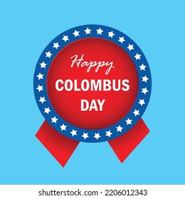 Happy Columbus day vector illustration background with america flag colors,celebrate Christopher columbus explore the new world, usa patriot decoration badge