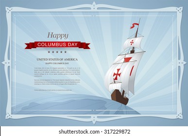 Happy Columbus Day. Vector Illustration