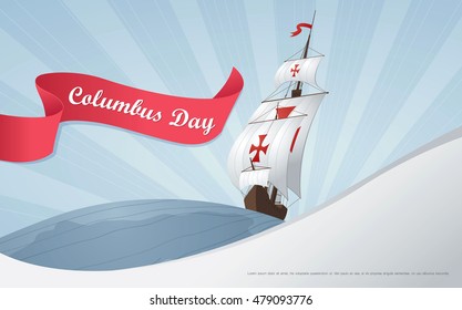 Happy Columbus Day. Vector illustration