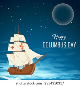 happy columbus day vector illustration.suitable for card, banner, or poster