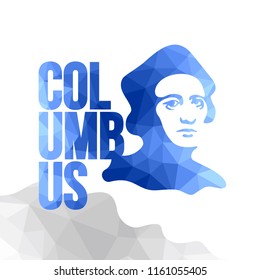 Happy Columbus Day - vector picture for national holiday with polygonal texture
