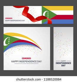 Happy Comoros independence day Banner and Background Set