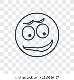 Happy concept vector linear icon isolated on transparent background, Happy concept transparency concept in outline style