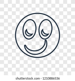 Happy concept vector linear icon isolated on transparent background, Happy concept transparency concept in outline style