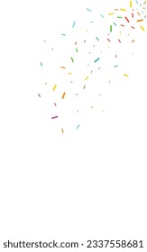 Happy Confetti Abstract Vector White Background. Carnival Splash Illustration. FallingFestive Circle Design. Rainbow Round Invitation Texture.