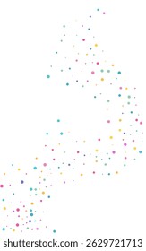 Happy Confetti Abstract Vector White Background. Flying Dot Design. Festival Rain Illustration. Color Shine Transparent Wallpaper.