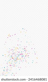 Happy Confetti Carnaval Vector Transparent Background. Decoration Rain Pattern. Flying Dot Backdrop. Blast Circle Carnival Design.