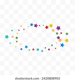Happy Confetti Carnaval Vector Transparent Background. Decoration Splash Card. Flying Constellation Design. Color Stars Independence Postcard.