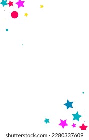 Happy Confetti Christmas Vector White Background. Effect Circle and Star Illustration. Carnival Shine Banner. Rainbow Dust Invitation Design.