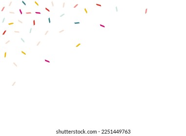 Happy Confetti Effect Vector White Background. Celebrate Paint Banner. Festive Dust Background. Falling Shavings Flying Illustration.