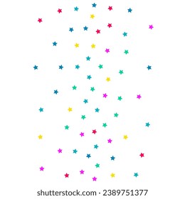 Happy Confetti Independence Vector White Background. Effect Starfall Texture. Abstract Rain Banner. Rainbow Dust Celebrate Wallpaper.