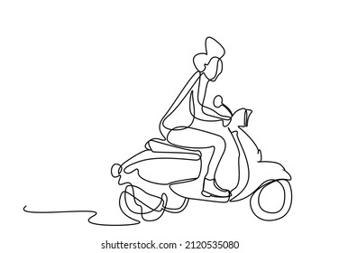 happy and confident beautiful woman riding a motorcycle