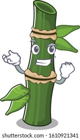 Happy confident Successful bamboo cartoon character style